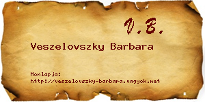 Veszelovszky Barbara névjegykártya